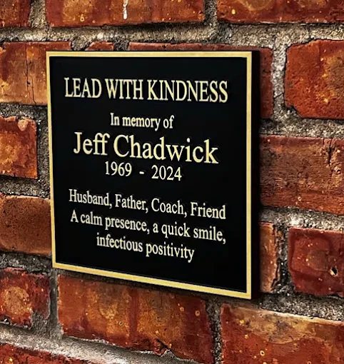 Engraved memorial plaque